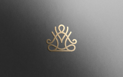 Yoga pose logo design template