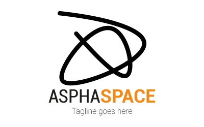 Asphaspace bokstav En modern linjekonstlogotypdesign