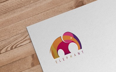 Modello di logo digitale elefante