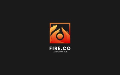 Ogień Gradient Kolorowy Styl Logo