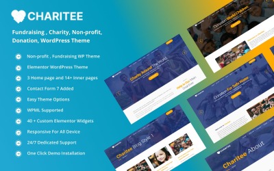 Charitee – non-profit adománygyűjtés WordPress téma.