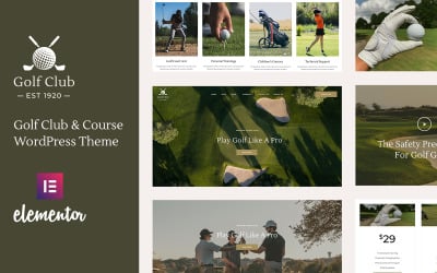 Clube de golfe - tema WordPress para esportes de campo e clube de golfe