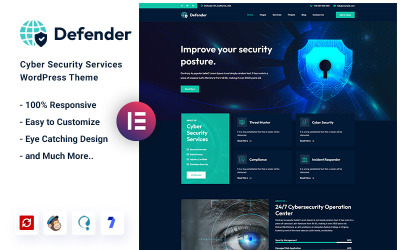 Defender – тема WordPress із службами кібербезпеки