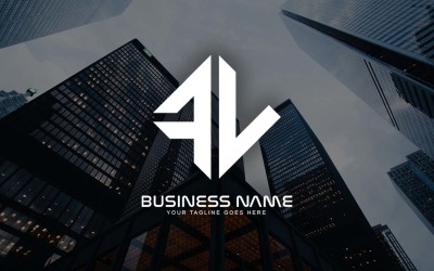 Design de logotipo de letra FV profissional para sua empresa - identidade de marca