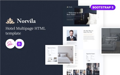 Norvila - Lyxhotell HTML5 webbplatsmall