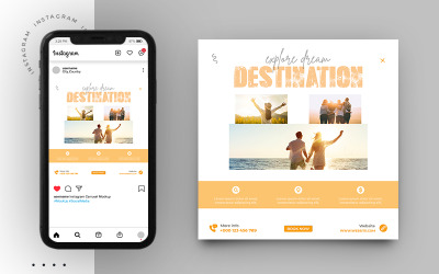 Turismo e viaggi Instagram Post Modello di banner post sui social media
