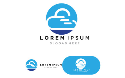 Datové logo a symboly cloudových serverů verze 16