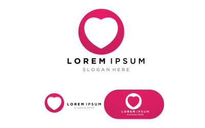 Láska srdce logo šablona a symbol vector1