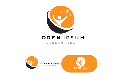 Logo di successo delle persone e vettore di simboli v1