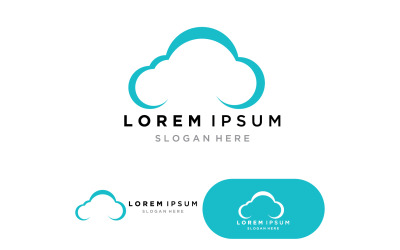 Logotipo y símbolos de datos de servidores en la nube versión 5