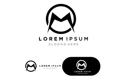 Modelo de logotipo de letra M ilustração vetorial versão 2
