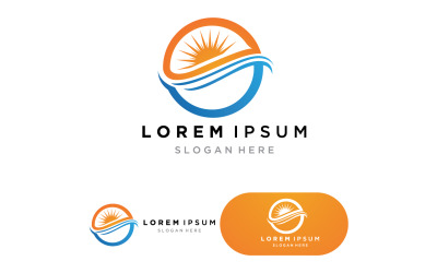 Ocean Sunset Logo Design white background v1