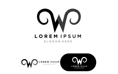 W Letter Logo Template illustrazione vettoriale versione 1