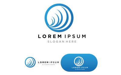 Water wave beach logo design template version 11