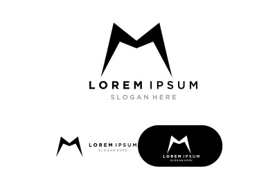 M Harfi Logo Şablonu vektör çizimi sürüm 9