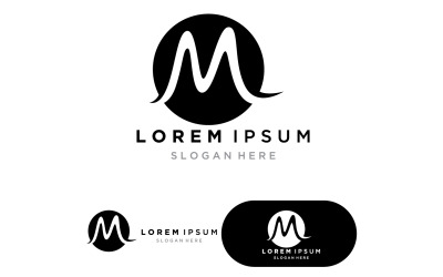M Harfi Logo Şablonu vektör illüstrasyonu sürüm 8