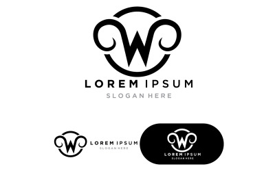 Plantilla de logotipo de letra W ilustración vectorial versión 3