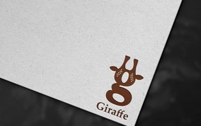 &#039;&#039; g&#039;&#039; Geraffe Animal &amp;amp; Letter Logo Template