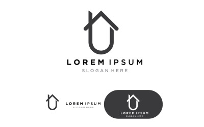 Modèle de logo et symboles de bâtiments résidentiels v4