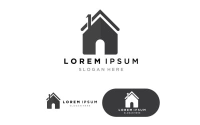 Modello di logo e simboli degli edifici domestici v1