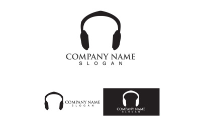 Música logo auricular icono vector diseño ilustración