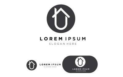 Otthonépületek logója és szimbólumsablonja v12