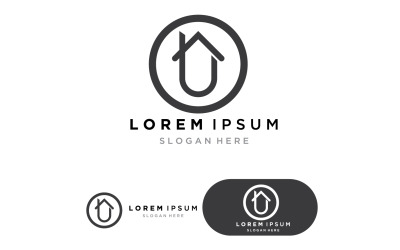 Otthonépületek logója és szimbólumsablonja v20