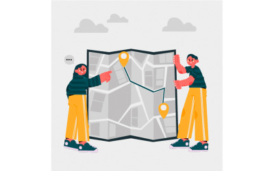 Paper Map Concept Illustration