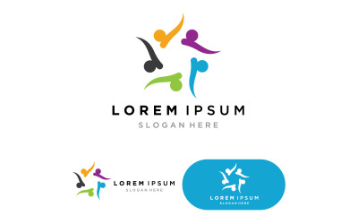 Plantilla de diseño de logotipo comunitario para equipos o grupos versión 2
