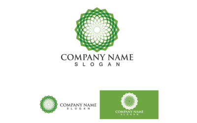 Eco Energy Vector Logo z symbolem liścia. Wersja w kolorze zielonym 1
