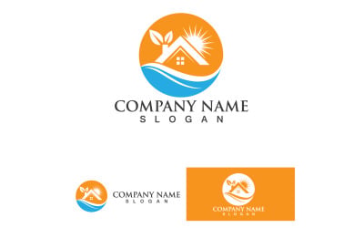 Home green leaf and sun logo v2