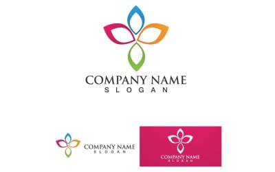 Yoga logo design meditazione umana fiore di loto vettore v5