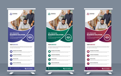 Abstraktes Roll-Up-Display-Standee-Banner und Business-Agentur-Roll-Up-Banner-Vorlage