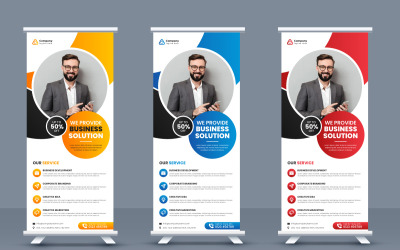 Modello di banner roll up aziendale o modello di banner pull up