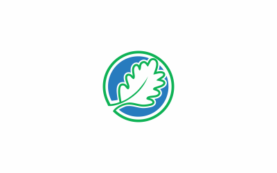 Çember Meşe Yaprağı Logo Şablonu