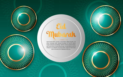 Idée de conception de vecteur créatif Eid mubarak en niveaux de gris