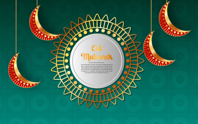 Kreativní vektorový designový koncept Eid mubarak ve stupních šedi