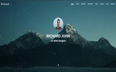 Modello HTML5 di una pagina del portfolio personale di Richard John