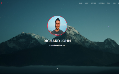 Modello HTML5 di una pagina del portfolio personale di Richard John