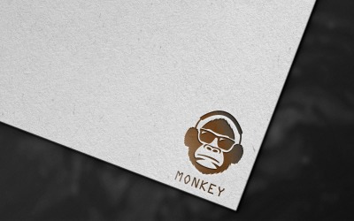 Plantilla de logotipo digital de animales de mono