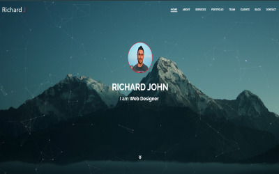 Plantilla HTML5 de una página para el portafolio personal de Richard John