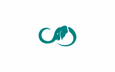 Шаблон логотипа Infinity Elephant