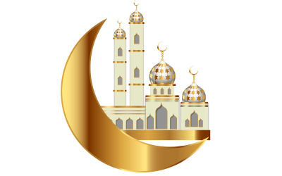 vector mosque design on background