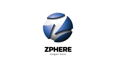 3D круглий логотип літера Z глянсовий