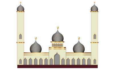 Eid mubarak background with mosque design vector  style