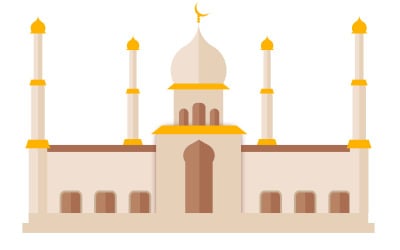 eid mubarak vector  white background with mosque design