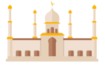 eid mubarak vektor vit bakgrund med moskédesign