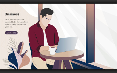 Gente de negocios que trabaja en la computadora en la oficina Ilustración plana de vectores creativos coloridos