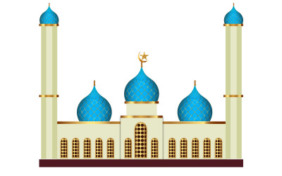 vecteur de conception de mosquée eid mubarak fond