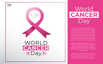 World Cancer Day med Gradient Awareness Ribbon